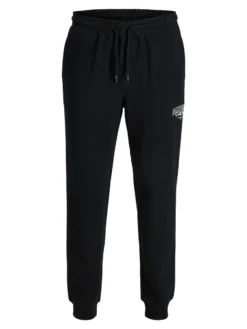 JACK&JONES - PANTALONE FELPA NERO DA UOMO GORDON MAKOTO