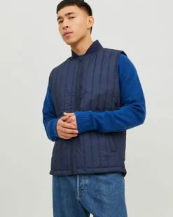 JACK&JONES - SMANICATO TRAPUNTATO BLU DA UOMO