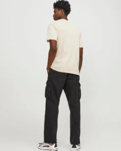 JACK&JONES  T-SHIRT BEIGE DA UOMO IN COTONE