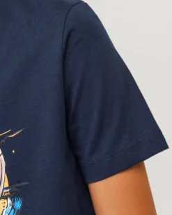 JACK&JONES - T-shirt blu con stampa a maniche corte