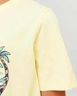 JACK&JONES - T-shirt gialla con stampa a maniche corte