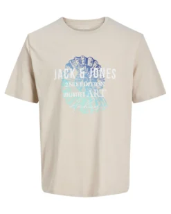 JACK&JONES - Tshirt manica corta gradient  beige con stampa
