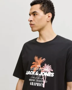 JACK&JONES - Tshirt manica corta gradient nera con stampa
