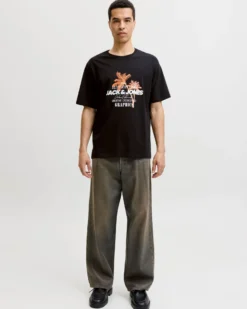 JACK&JONES - Tshirt manica corta gradient nera con stampa