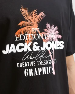 JACK&JONES - Tshirt manica corta gradient nera con stampa