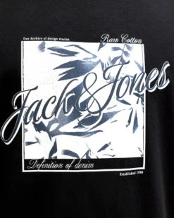 JACK&JONES - Tshirt manica corta honolulu nera con stampa
