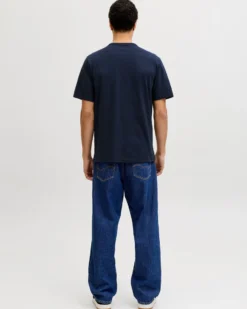 JACK&JONES - Tshirt manica corta college blu con logo
