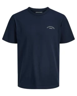 JACK&JONES - Tshirt manica corta college blu con logo