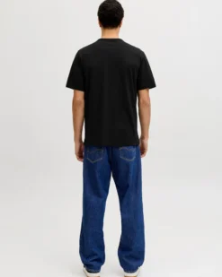 JACK&JONES - Tshirt manica corta college nera con logo