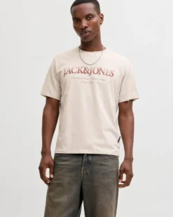 JACK & JONES - TSHIRT MANICA CORTA BEIGE DA UOMO