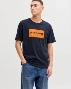 JACK & JONES - TSHIRT MANICA CORTA BLU DA UOMO