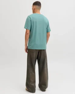 JACK & JONES - TSHIRT MANICA CORTA VERDE ACQUA DA UOMO