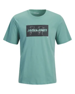 JACK & JONES - TSHIRT MANICA CORTA VERDE ACQUA DA UOMO