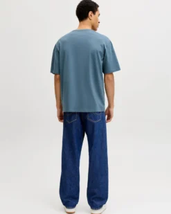 JACK & JONES - TSHIRT MANICA CORTA BLU POLVERE DA UOMO