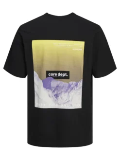 JACK&JONES - T-SHIRT MEZZA MANICA NERA DA UOMO WIDE FIT