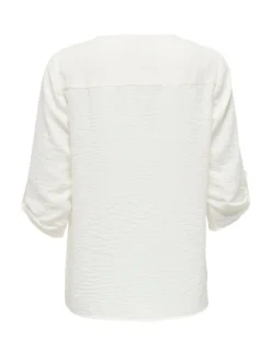 JACQUELINE de YONG - CAMICIA DONNA BIANCA CON SCOLLO A V