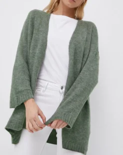 JACQUELINE DE YONG - Cardigan Elanora manica lunga knit noos verde