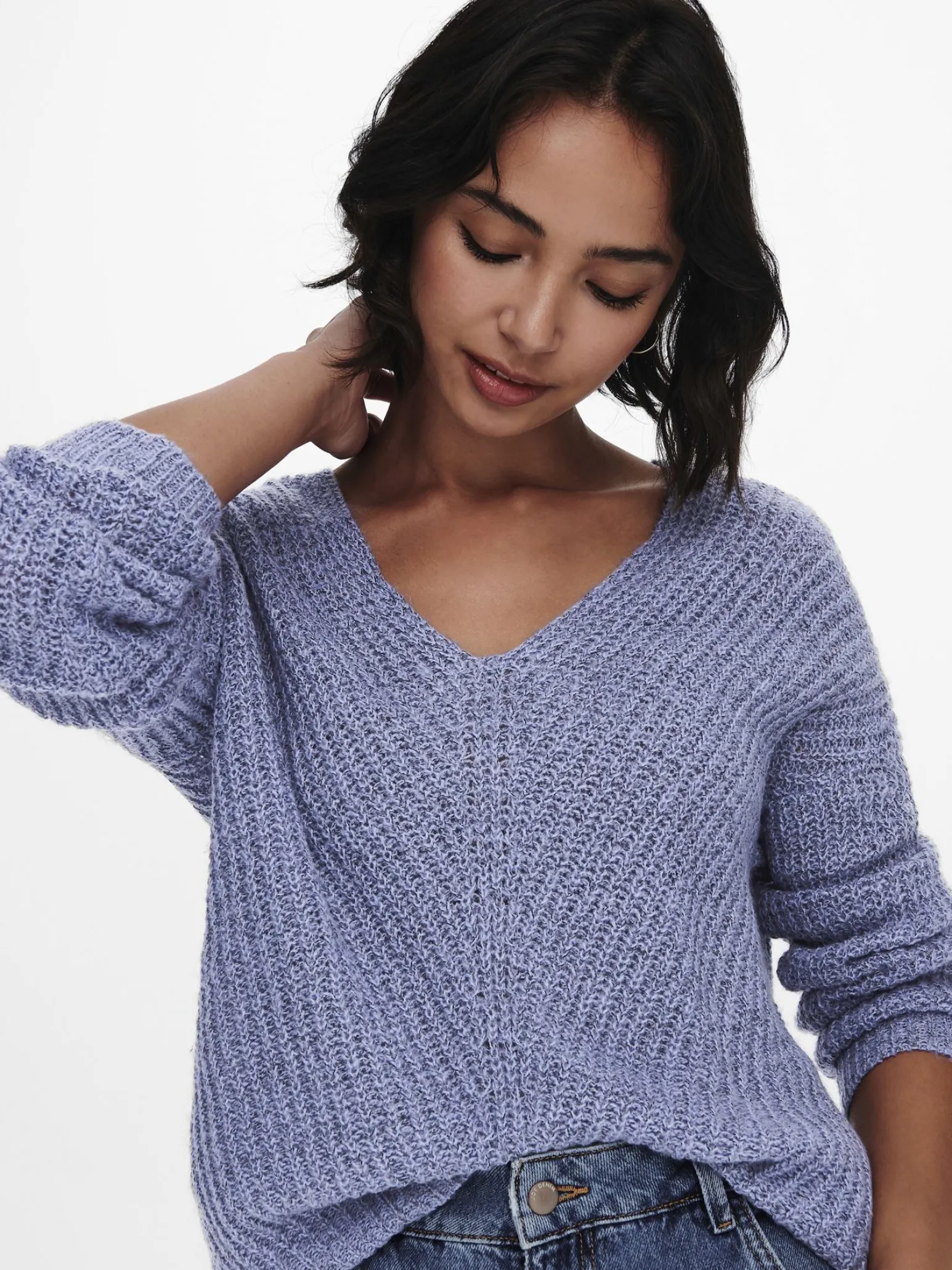 JACQUELINE DE YONG - MAGLIONE A MAGLIA DONNA LILLA