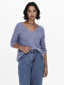 JACQUELINE DE YONG - MAGLIONE A MAGLIA DONNA LILLA