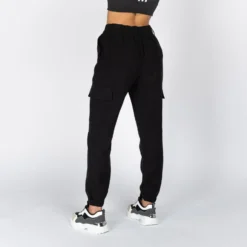 JACQUELINE de YONG - PANTALONE CARGO NERO DA DONNA CON VITA ELASTICIZZATA