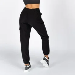 JACQUELINE de YONG - PANTALONE CARGO NERO DA DONNA CON VITA ELASTICIZZATA