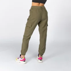 JACQUELINE de YONG - PANTALONE CARGO VERDE DA DONNA CON VITA ELASTICIZZATA