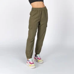 JACQUELINE de YONG - PANTALONE CARGO VERDE DA DONNA CON VITA ELASTICIZZATA