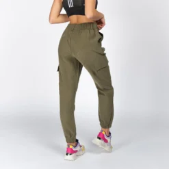 JACQUELINE de YONG - PANTALONE CARGO VERDE DA DONNA CON VITA ELASTICIZZATA