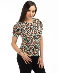 JACQUELINE DE YONG - TSHIRT MEZZA MANICA FANTASIA A FIORI