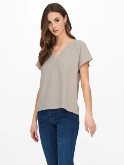 JACQUELINE DE YONG - TSHIRT MEZZA MANICA PERLA DA DONNA
