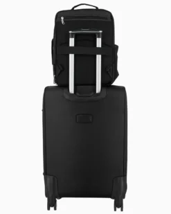 JAGUAR - TROLLEY NERO IN TESSUTO CON DOPPIA TASCA FRONTALE, COMBINAZIONE TSA E 4 RUOTE