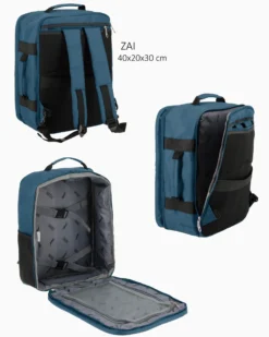 JAGUAR - TROLLEY PETROLIO IN TESSUTO CON DOPPIA TASCA FRONTALE, COMBINAZIONE TSA E 4 RUOTE