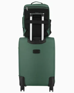 JAGUAR - TROLLEY VERDE IN TESSUTO CON DOPPIA TASCA FRONTALE, COMBINAZIONE TSA E 4 RUOTE