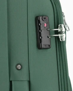 JAGUAR - TROLLEY VERDE IN TESSUTO CON DOPPIA TASCA FRONTALE, COMBINAZIONE TSA E 4 RUOTE