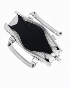 JUST GOLF - Borsa a mano argento con tasca frontale, tracolla removibile