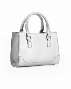 JUST GOLF - Borsa a mano argento con tasca frontale, tracolla removibile