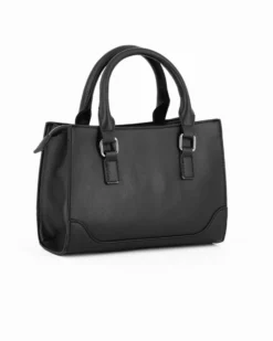 JUST GOLF - Borsa a mano nera con tasca frontale, tracolla removibile