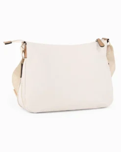 JUST GOLF - Borsa beige con doppia tasca frontale, manico regolabile e cerniera ad espansione