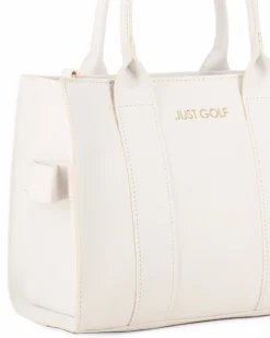 JUST GOLF - Borsa bianca due manici con stampa logo e tracolla removibile