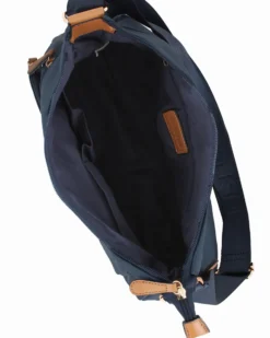 JUST GOLF - Borsa blu con doppia tasca frontale, manico regolabile e cerniera ad espansione