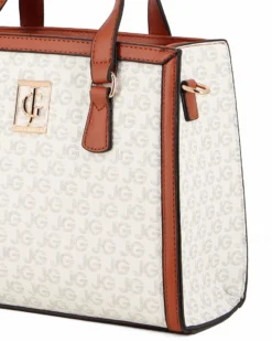 JUST GOLF - Borsa due manici beige loggata con tracolla removibile