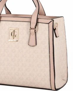 JUST GOLF - Borsa due manici cipria loggata con tracolla removibile