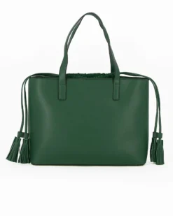 JUST GOLF - Borsa due manici verde con logo frontale e chiusura a coulisse