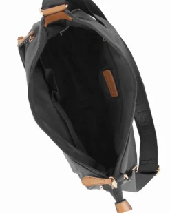 JUST GOLF - Borsa nera con doppia tasca frontale, manico regolabile e cerniera ad espansione