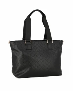 JUST GOLF - Borsa shopping nera loggata con tasca frontale e tracolla removibile