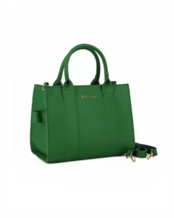 JUST GOLF - Borsetta verde due manici con stampa logo e tracolla removibile
