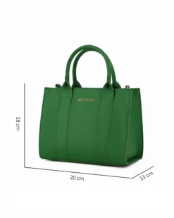 JUST GOLF - Borsetta verde due manici con stampa logo e tracolla removibile