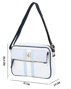 JUST GOLF - Tracolla bianca loggata con tasca frontale e pattina con logo