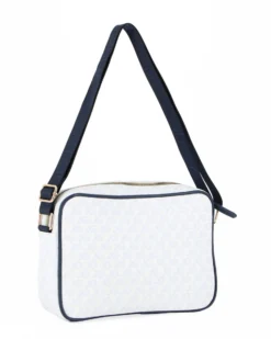 JUST GOLF - Tracolla bianca loggata con tasca frontale e pattina con logo