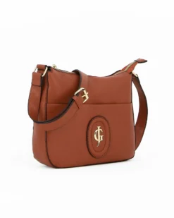 JUST GOLF - Tracolla marrone con tasca frontale con logo
